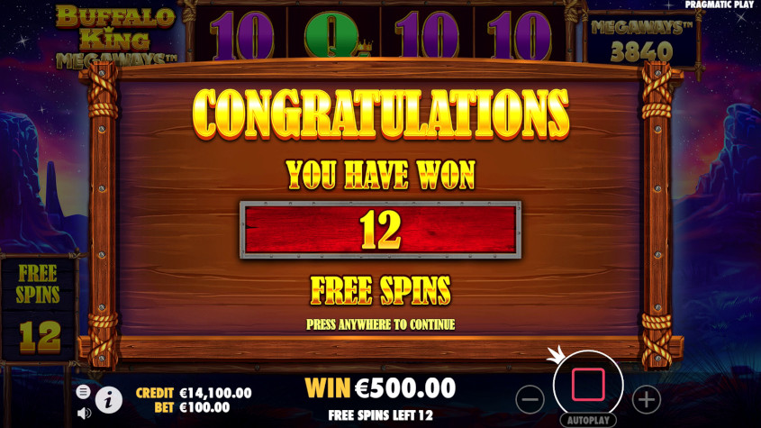 Buffalo King Megaways Screenshot 1 - real gameplay view